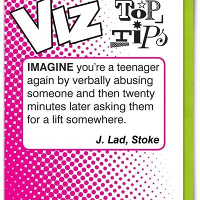 Teenager Viz Top Tips Funny Birthday Card
