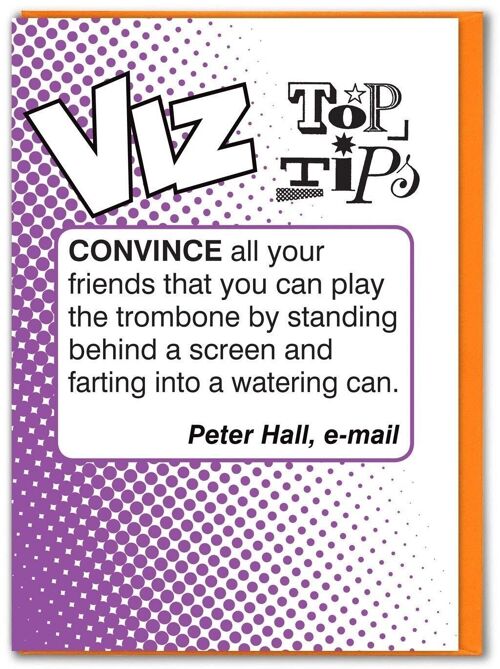 Trombone Viz Top Tips Funny Birthday Card