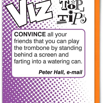 Trombone Viz Top Tips Funny Birthday Card