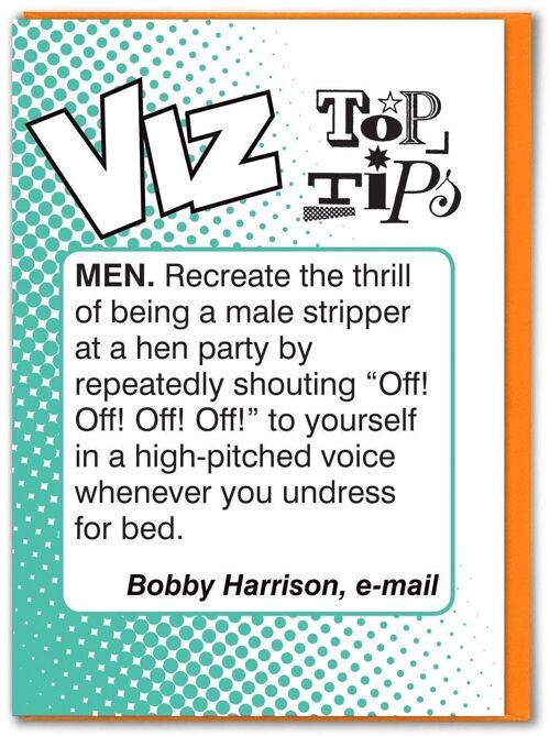 Stripper Viz Top Tips Funny Birthday Card
