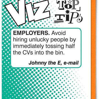 Employeurs Viz Top Tips Carte d'anniversaire drôle