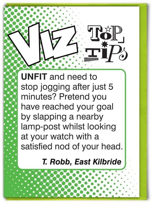 Unfit Viz Top Tips Funny Birthday Card