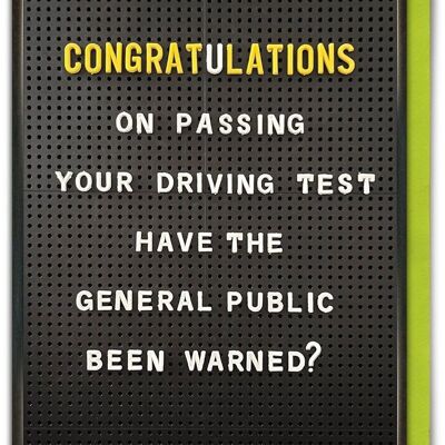 Funny Congratulations Card - Driving Test