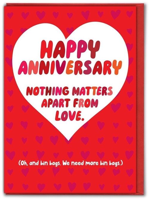 Funny Anniversary Card - Nothing Matters Apart Love