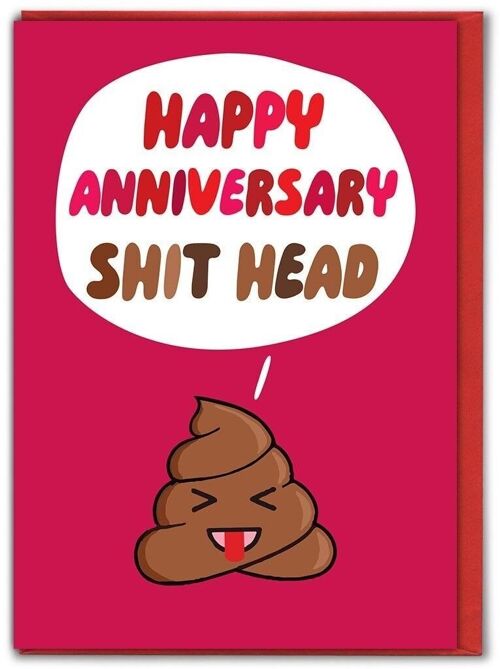 Funny Anniversary Card - Shit Head