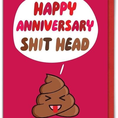 Funny Anniversary Card - Shit Head