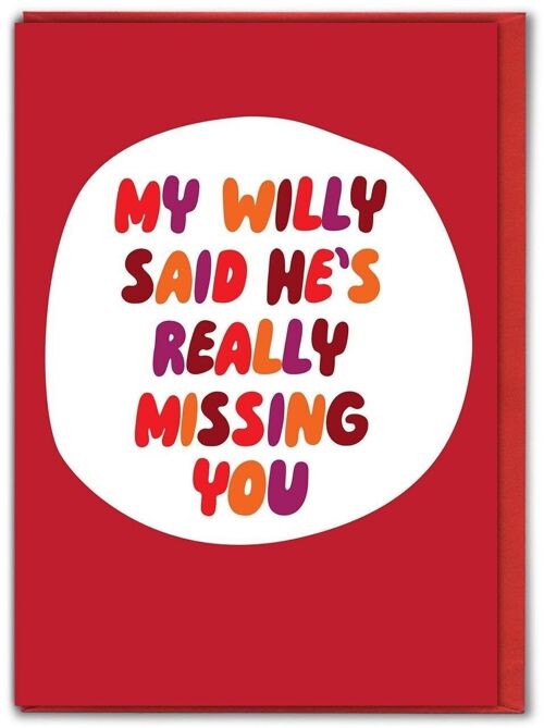 Funny Missing You Card - My Willy