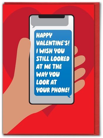 Carte de Saint Valentin drôle - Regardez le téléphone 1