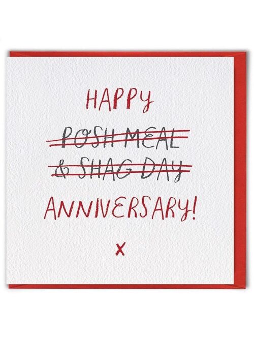 Rude Anniversary Card - Posh Meal & Shag Day