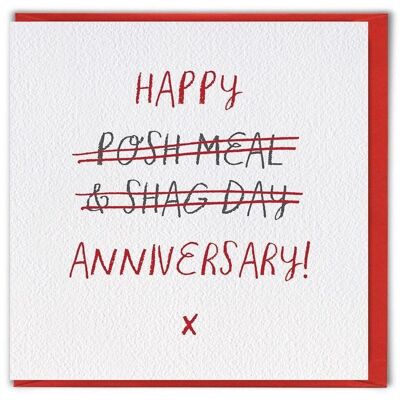 Rude Anniversary Card - Posh Meal & Shag Day