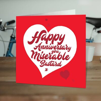 Tarjeta de aniversario grosera - Bastardo miserable