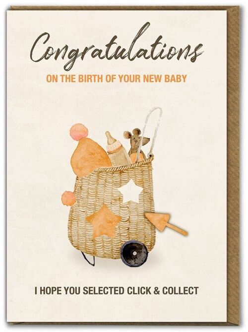 Funny New Baby Card - Click & Collect