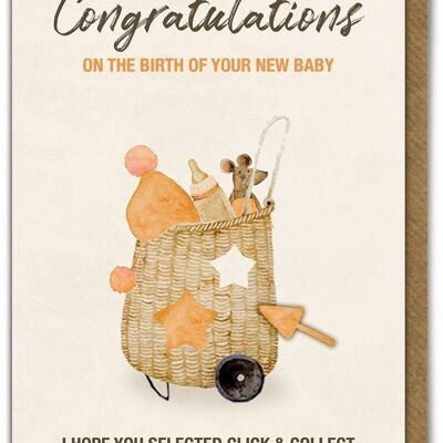 Funny New Baby Card - Click & Collect