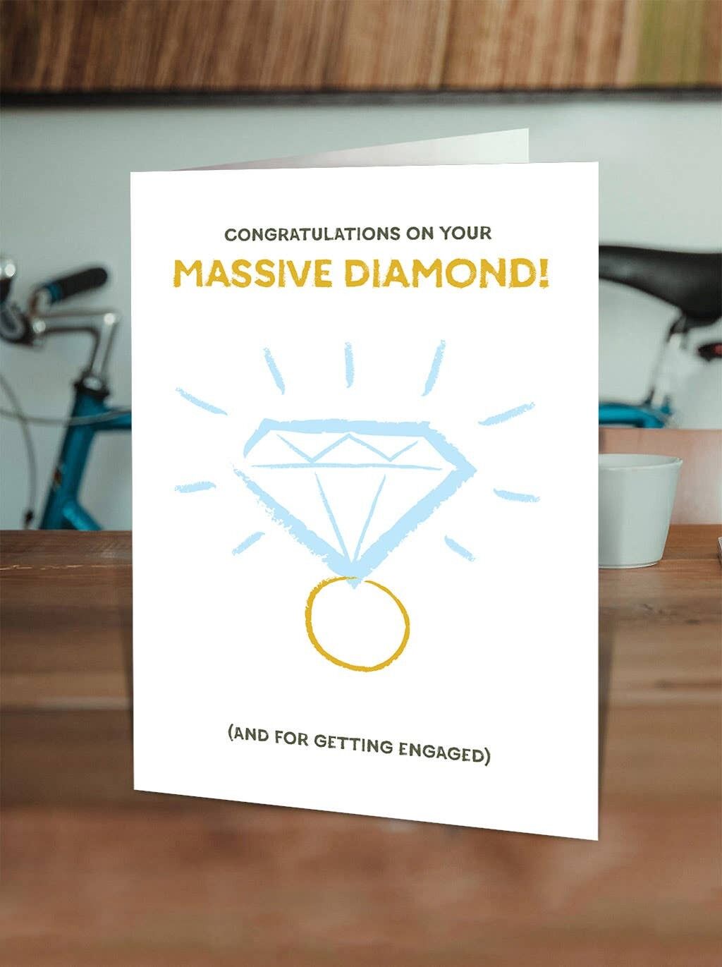 Lustige Glückwunschkarte – Verlobung – massiver Diamant