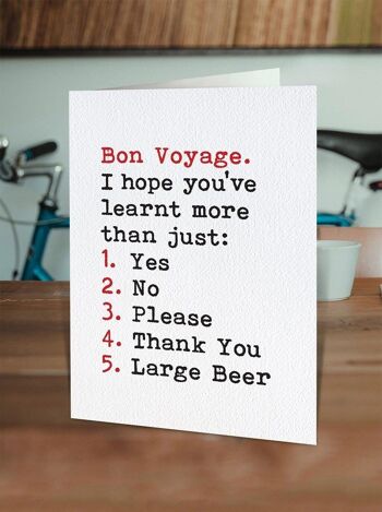 Carte de départ amusante - Bon voyage 2