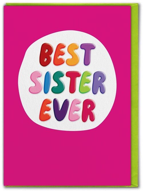 Funny Card EMBOSSED - Best Sister Ever