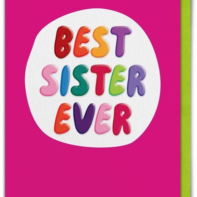 Funny Card EMBOSSED - Best Sister Ever