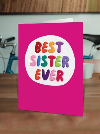 Carte amusante EMBOSSED - Best Sister Ever 2