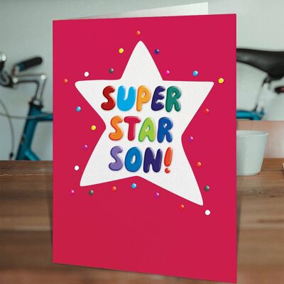 Funny Card EMBOSSED - Super Star Son