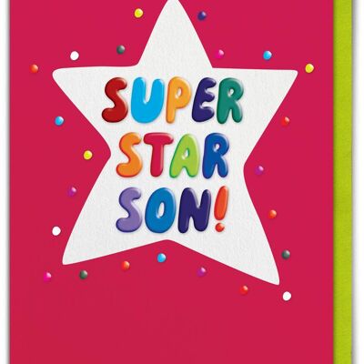 Tarjeta Divertida EN RELIEVE - Super Star Son