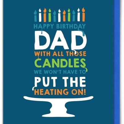 Carte drôle - bougies de gâteau de papa