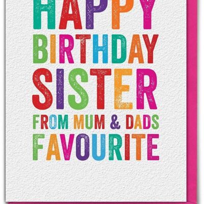 Funny Card - Sister Favourite