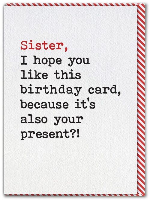 Funny Card - Sister Card Also Present