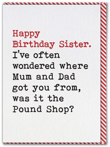 Carte amusante - Sister Pound Shop 1