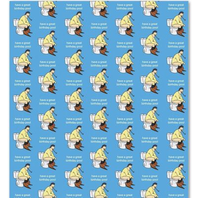 Funny Gift Wrap - Birthday Poo**Pack of 2 Sheets Folded**