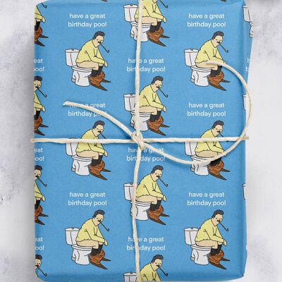 Funny Gift Wrap - Birthday Poo**Pack of 2 Sheets Folded**