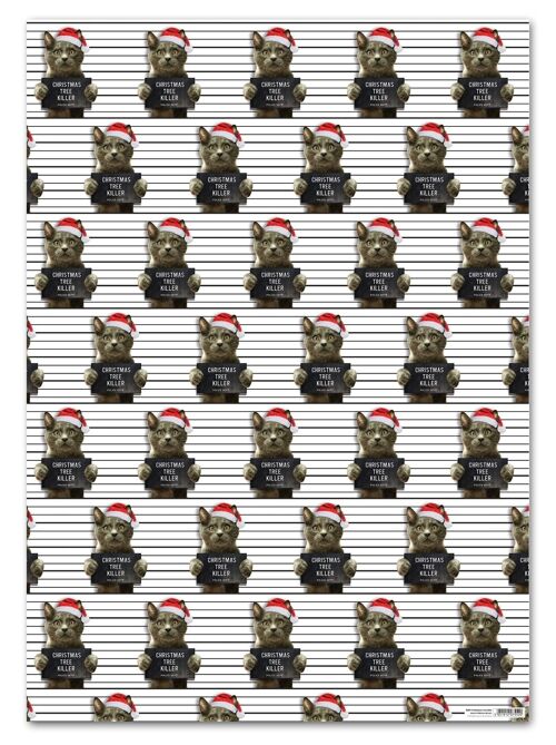 Funny Christmas Gift Wrap - Christmas Tree Killer **Pack of 2 Sheets Folded**