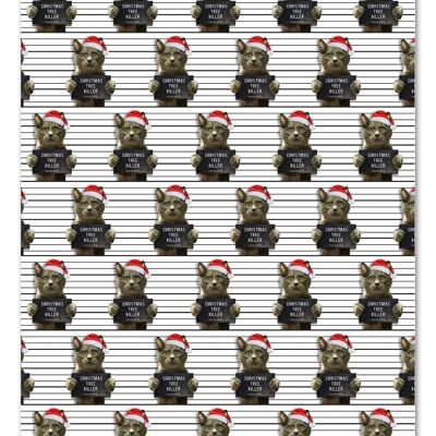 Funny Christmas Gift Wrap - Christmas Tree Killer **Pack of 2 Sheets Folded**