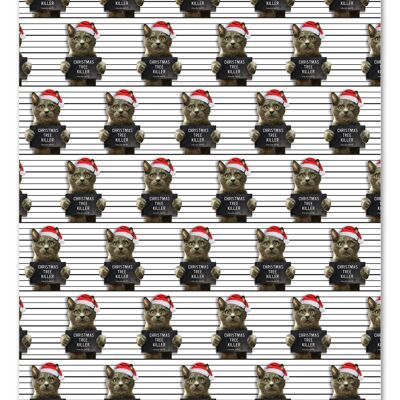 Confezione regalo di Natale divertente - Killer dell'albero di Natale **Confezione da 2 fogli piegati**