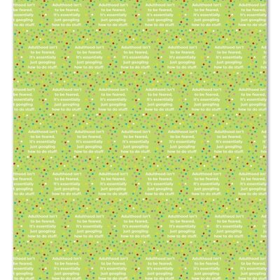Funny Gift Wrap - Googling Adulthood**Pack of 2 Sheets Folded**