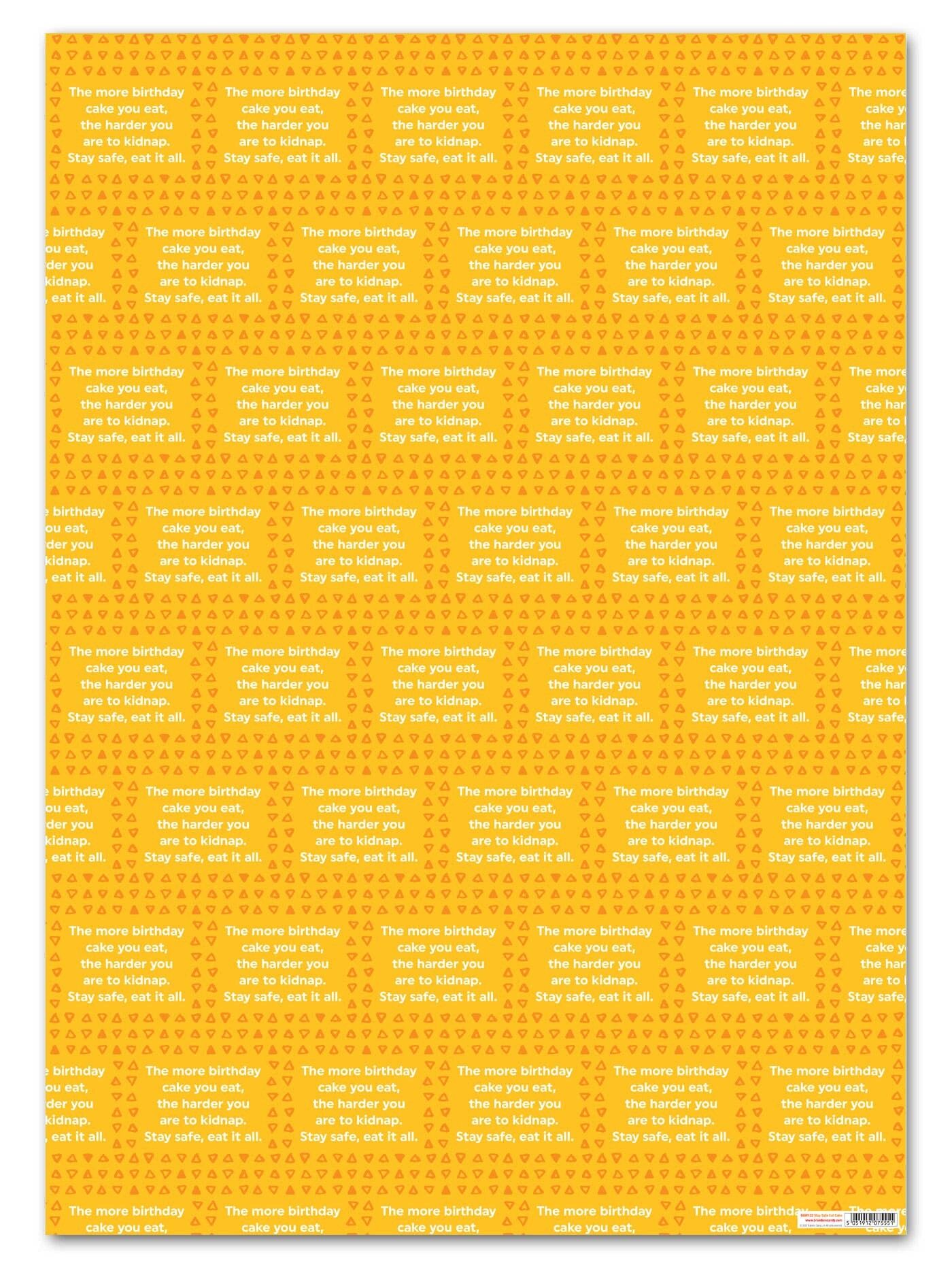 Confezione regalo divertente - Mangia torta al sicuro**Confezione da 2 fogli piegati**