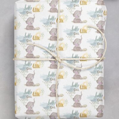 New Baby Gift Wrap - Hello Little One**Pack of 2 Sheets Folded** by Brainbox Candy