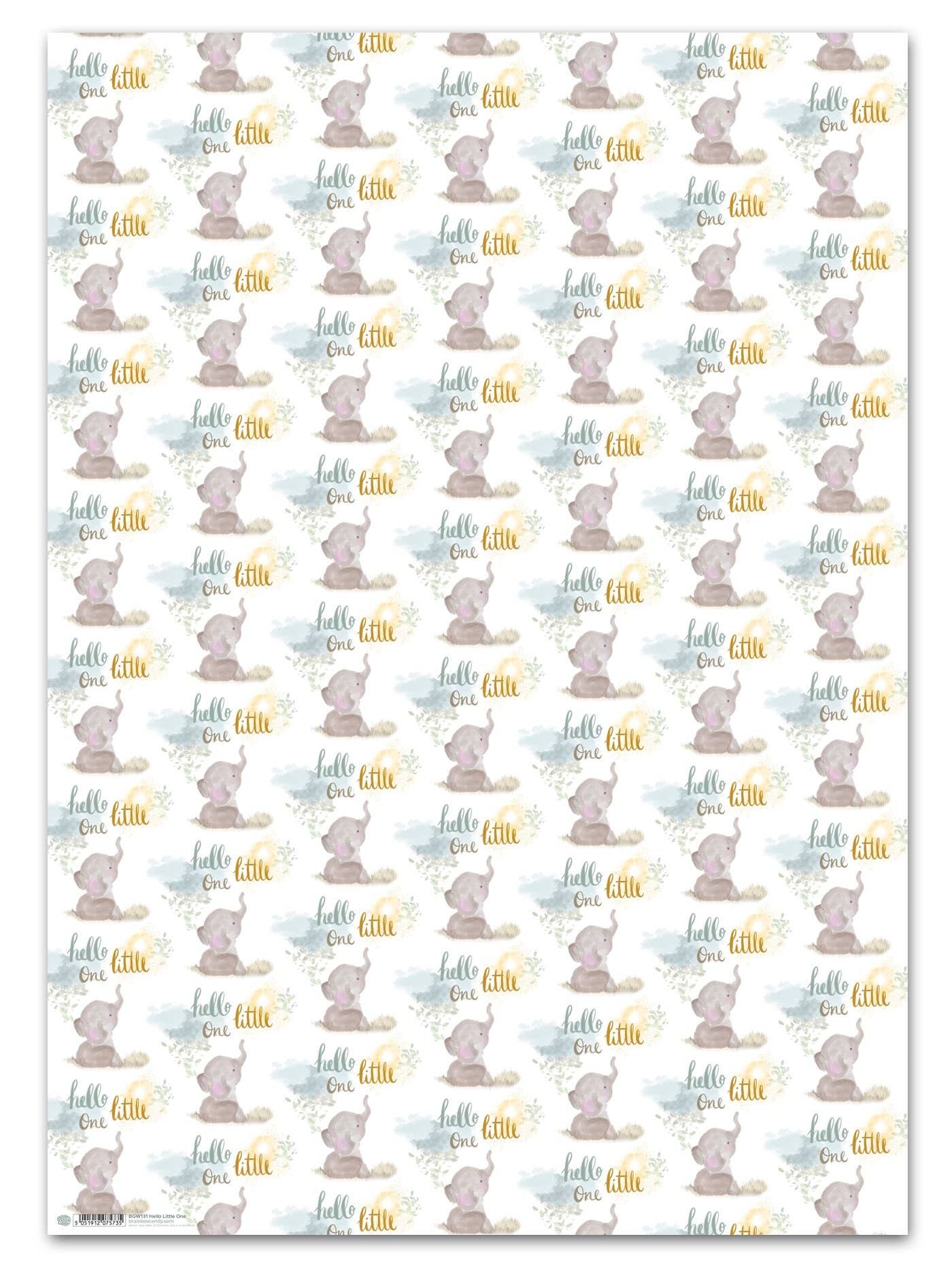 New Baby Gift Wrap - Hello Little One**Pack of 2 Sheets Folded** by Brainbox Candy