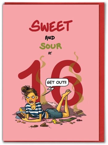 Carte 16 ans (fille) Sweet & Sour - 16e anniversaire 1