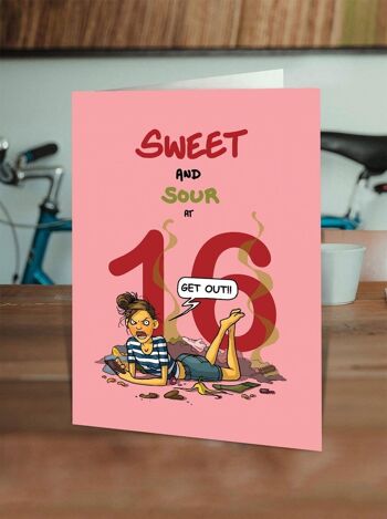 Carte 16 ans (fille) Sweet & Sour - 16e anniversaire 2