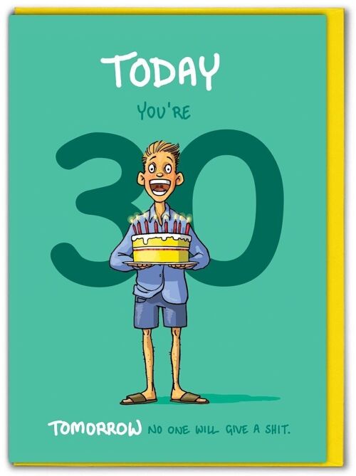 Age 30 give a shit - 30th Birthday Card