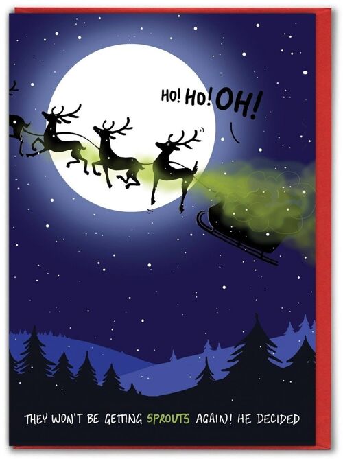 Funny Christmas Card - Won't Be Getting Sprouts Again