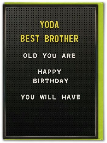 Carte de frère drôle - Yoda meilleur frère 3