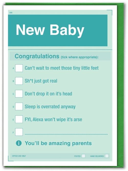 Funny New Baby Card