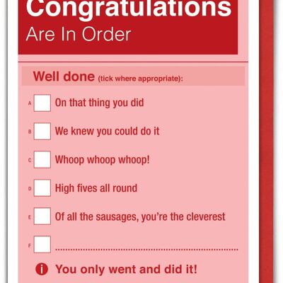 Tarjeta de felicitación divertida