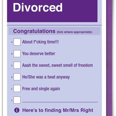 Funny Divorce Card