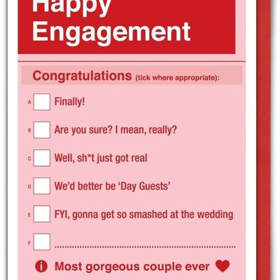 Funny Engagement Card
