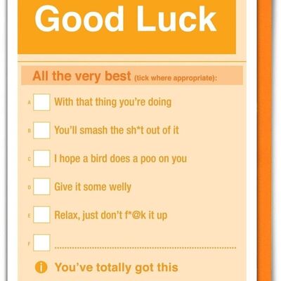 Funny Good Luck Card