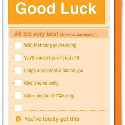 Funny Good Luck Card