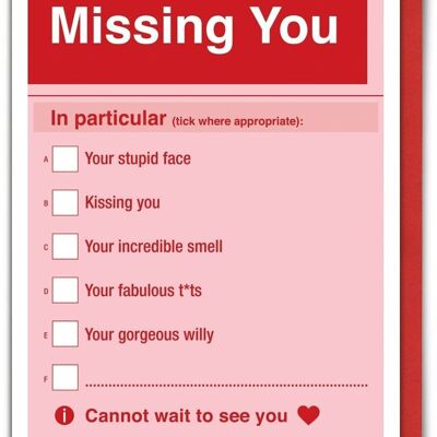 Funny Missing You Card
