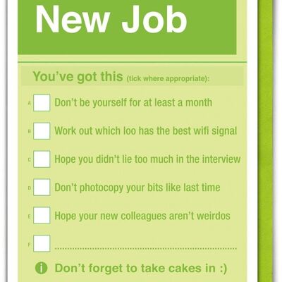 Funny New Job Card